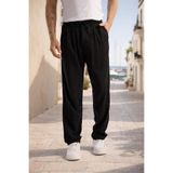Valiberta Magnus Tensel Kumaş Relaxed Fit Beli Lastikli Yazlık Erkek Pantolon - Siyah