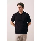 Valiberta Ritchie Fermuarlı Polo Yaka Dikey Çizgili Kısa Kollu Ince Triko Erkek T-Shirt - Bordo