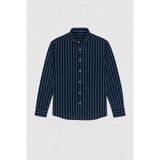 Valiberta Scorsese Çizgili Relaxed Fit Erkek Gömlek - Lacivert