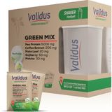 Validus Green Mix Pea Protein + Matcha + Mate + Chia + Green Coffee + Goji Berry 30 Sachet + Shaker (Gift Set)