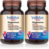 Validus Magnesium Complex Bisglycinate Sitrat Malat 200 Mg 60 Tablets (2 paketi)
