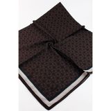 Valino 120x120 Çizgi Desenli Büyük Boy Eşarp Pamuklu Eşarp Büyük Boy Eşarp Acı Kahve