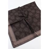 Valino 120x120 Etnik Desenli Büyük Boy Eşarp Pamuklu Eşarp Büyük Boy Yaprak Eşarp Acı Kahve