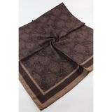 Valino 120x120 Etnik Desenli Büyük Boy Eşarp Pamuklu Eşarp Büyük Boy Yaprak Eşarp Çikolata Kahve