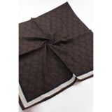 Valino 120x120 Etnik Geometrik Desenli Büyük Boy Eşarp Pamuklu Eşarp Büyük Boy Eşarp Acı Kahve