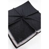 Valino 120x120 Etnik Geometrik Desenli Büyük Boy Eşarp Pamuklu Eşarp Büyük Boy Eşarp Siyah