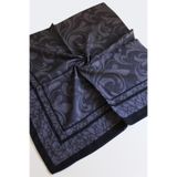 Valino 120x120 Yaprak Desenli Büyük Boy Eşarp Pamuklu Eşarp Büyük Boy Eşarp Koyu Gri