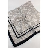 Valino 120x120 Yaprak Desenli Büyük Boy Eşarp Pamuklu Eşarp Büyük Boy Eşarp Taş