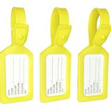 Valiz Etiketi, Valiz isimliği, 3 Adet Plastik Bavul İsimlik, Seyahat Bavul Bagaj El Çantası İsimliği, Su Geçirmez, Çanta Aksesuarı, Çanta İçin İsimlik (Sarı)