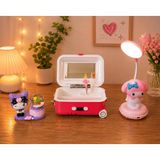 Valiz Tasarımlı Balerinli Takı Kutusu ve Kuromi My Melody Masa lamba Seti