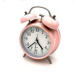 Valkyrie 16cm Büyük Boy Akar Saniyeli Alarm Çalar Saat - Nostaljik Masa Saati Pembe
