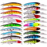 Valkyrie 20 Adet Karışık Minnow Crankbait Swimbait Rapala Sahte Yem Olta Seti Balık İğnesi