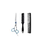 Valkyrie 3 Parça 6 Inç 16 cm Profesyonel Berber Kuaför Saç Bıyık Makas Set Düz Makas Jiletli Tarak Taraklar