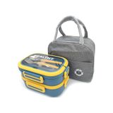 Valkyrie 304 Çelik Bölmeli Lunch Box Seti Termal Çantalı, Bölmeli, Çatal Kaşıklı, Sızdırmaz Yemek Kabı Sarı-yeşil Yeşil