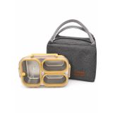 Valkyrie 304 Paslanmaz Çelik 3 Bölmeli Sarı Lunch Box Termal Çantalı – Sızdırmaz Kapaklı Beslenme Kabı,
