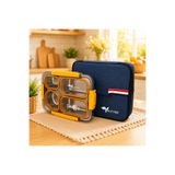 valkyrie 304 Paslanmaz Çelik 4 Bölmeli Sarı Lunch Box Termal Çantalı – Sızdırmaz Beslenme Kabı, Çata