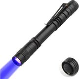 Valkyrie 395nm Ultraviyole UV Kalem El Feneri - Alüminyum Darbeye Suya Dayanıklı Cep Feneri Klipsli Kalem Fener Blacklig