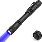 Valkyrie 395nm Ultraviyole UV Kalem El Feneri - Alüminyum Darbeye Suya Dayanıklı Cep Feneri Klipsli Kalem Fener Blacklight