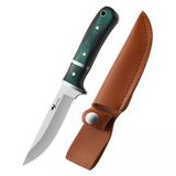 Valkyrie 3CR14MOV Paslanmaz Çelik Av Bıçağı – Ahşap Saplı, Kılıflı Kamp ve Outdoor Bıçağı Yeşil
