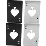 Valkyrie 4 Adet Poker Kart Paslanmaz Çelik Şişe Açacağı