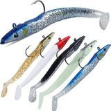 Valkyrie 5 Adet 12CM 20GR Silikon Jig Balık Yem Seti Çipura Levrek Katili Kutulu - Çok Renkli - Genel