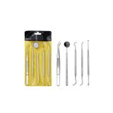 valkyrie 5 Parça Paslanmaz Çelik Diş Temizleme Ağız Bakımı 5 Li Set Ayna Orak Skaler Spatula Cımbız