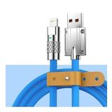 Valkyrie 6A Ios Apple Lightning Sıvı Silikon Data Hızlı Şarj Kablosu - Bakır Döşeme - Katlanmaz Kırılmaz Dayanıklı Kablo Mavi