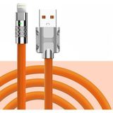 Valkyrie 6A Ios Apple Lightning Sıvı Silikon Data Hızlı Şarj Kablosu - Bakır Döşeme - Katlanmaz Kırılmaz Dayanıklı Kablo Turuncu