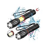 Valkyrie 8000 Lümen Cob Lambalı T6 Mıknatıslı El Feneri - 6 Mod - 500 Metre Mesafe Siyah