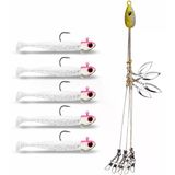 Valkyrie Alabama Rig Seti 1 Şemsiye 5 Jig Kafa 5 Silikon Yem Hazır Turna Levrek Avı Spinner Rig Takımı