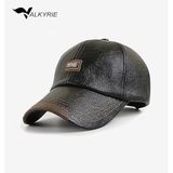 Valkyrie Deri Şapka Erkek Ayarlanabilir Premium Kalite Spor & Günlük Kullanım Baseball Cap Siyah
