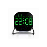 valkyrie Dijital Yeşil LED Siyah Masa Saati Alarm Beyaz Derece 3 Kademe Işık, USB Destekli Modern Ge