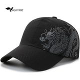 Valkyrie Dragon Nefes Alabilir Spor Şapka – Ayarlanabilir Outdoor Balıkçı Kamp Günlük Unisex Şapka - Siyah - Standart