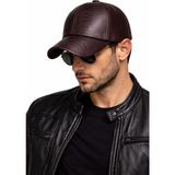 Valkyrie Erkek Koyu Kahverengi Deri Şapka Kavisli Siperlikli Ayarlanabilir Spor Günlük Baseball Cap - Standart