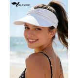 Valkyrie Kadın Geniş Siperlikli Güneş Şapkası – Uv Korumalı Açık Üst Vizör Plaj Spor Tenis Golf Şapkası Beyaz