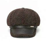 Valkyrie Kadın Kahverengi Peluş Şapka Deri Siperlikli Kışlık Teddy Şapka Yumuşak Sıcak Tutan Bere