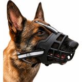 Valkyrie Köpek Ağızlığı Size 4 25-35 kg Büyük Irk Ayarlanabilir Nefes Alabilir Plastik Güvenlik Ağızlığı - Siyah