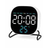 Valkyrie Led Dijital Masa Saati Mavi Derece Çift Alarm Sıcaklık Göstergesi 3 Kademe Parlaklık Modern Saat