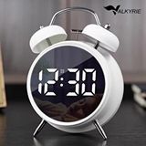 Valkyrie Led Ekranlı Analog Alarmlı Masa Saati Çalar Saat Pil Dereceli Çift Alarmlı Dijital Saat Beyaz Çok Renkli