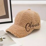 Valkyrie Peluş Şapka Kadın Erkek Unisex Kışlık Şapka Cloud Nakışlı Ayarlanabilir Bej Teddy Şapka Kahve