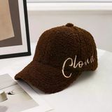 Valkyrie Peluş Şapka Kadın Erkek Unisex Kışlık Şapka Cloud Nakışlı Ayarlanabilir Bej Teddy Şapka Koyu Kahve