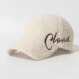 Valkyrie Peluş Şapka Kadın Erkek Unisex Kışlık Şapka Cloud Nakışlı Ayarlanabilir Teddy Şapka Beyaz