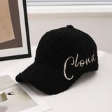 Valkyrie Peluş Şapka Kadın Erkek Unisex Kışlık Şapka Cloud Nakışlı Ayarlanabilir Teddy Şapka Siyah