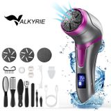 Valkyrie Profesyonel Ayak Bakım Cihazı 360° Dönen Başlık Dijital Ekranlı, Şarjlı & 10 Parça Pedikür Kiti Mor