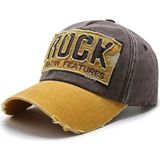 Valkyrie Rock Eskitme Trucker Şapka Metal Tokalı Ayarlanabilir Vintage Hardal - Standart