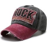 Valkyrie Rock Eskitme Trucker Şapka Metal Tokalı Ayarlanabilir Vintage Kırmızı Siyah - Standart - Kırmızı - Siyah
