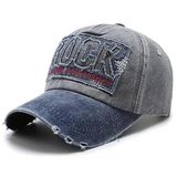 Valkyrie Rock Eskitme Trucker Şapka Unisex Metal Tokalı Ayarlanabilir Vintage Siyah Mavi