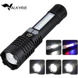 Valkyrie Şarjlı LED El Feneri 5 Işık Modu Type-C Şarjlı Çakar Modlu Zoom Özellikli - Siyah - 10 W