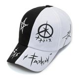 Valkyrie Trucker Beyzbol Şapka Metal Tokalı Ayarlanabilir Erkekler İçin Siyah Beyaz Desenli - Standart - Siyah - Beyaz