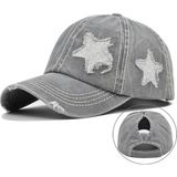 Valkyrie Vintage Yıldız Nakışlı Gri Şapka Unisex Ayarlanabilir Pamuk Baseball Cap Eskitme Spor Şapka - Standart